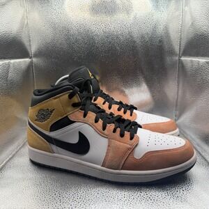 Size 12 Nike Air Jordan 1 SE Mid Flight Club Ember White Mens Shoes DX4332-800